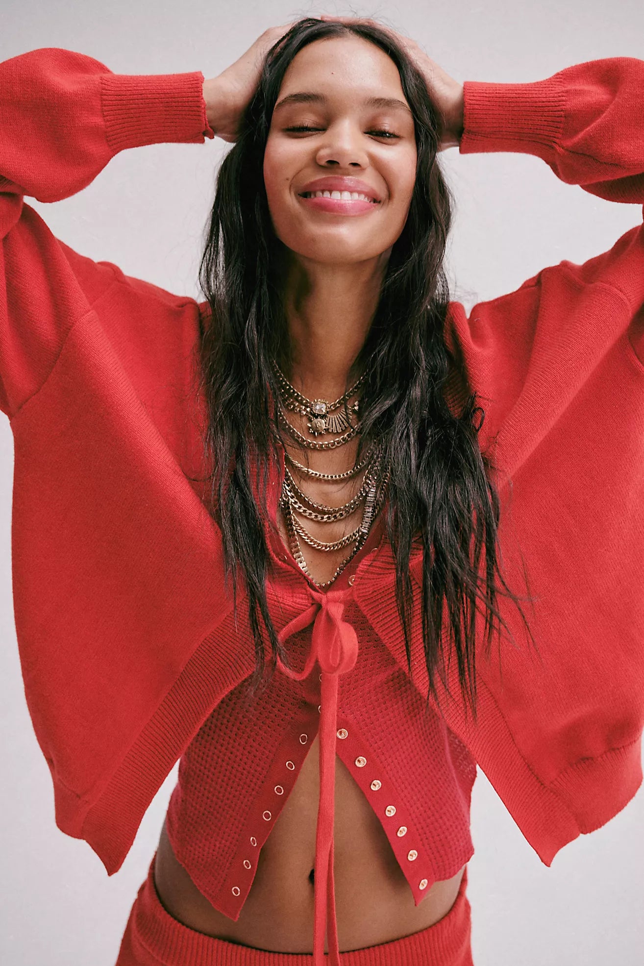 Free People Going Places Cardi/Cherry Crush