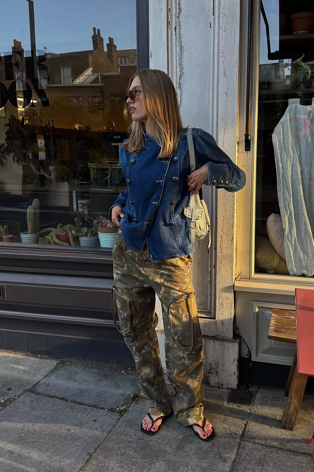 Free People We The Free Imogene Denim Officer Jacket/Ensign Wash