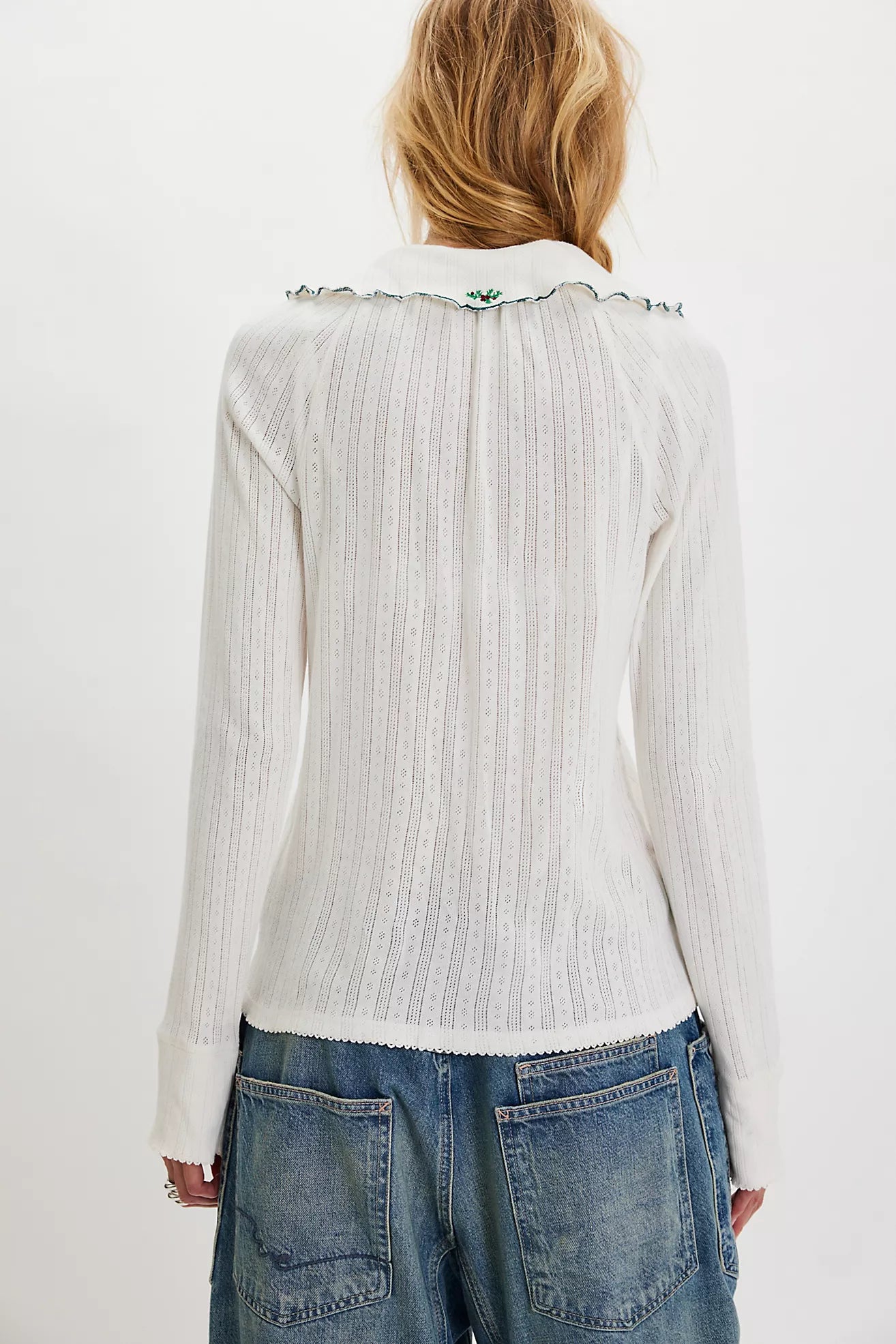 Free People Juniper Long Sleeve Cardi/Ivory