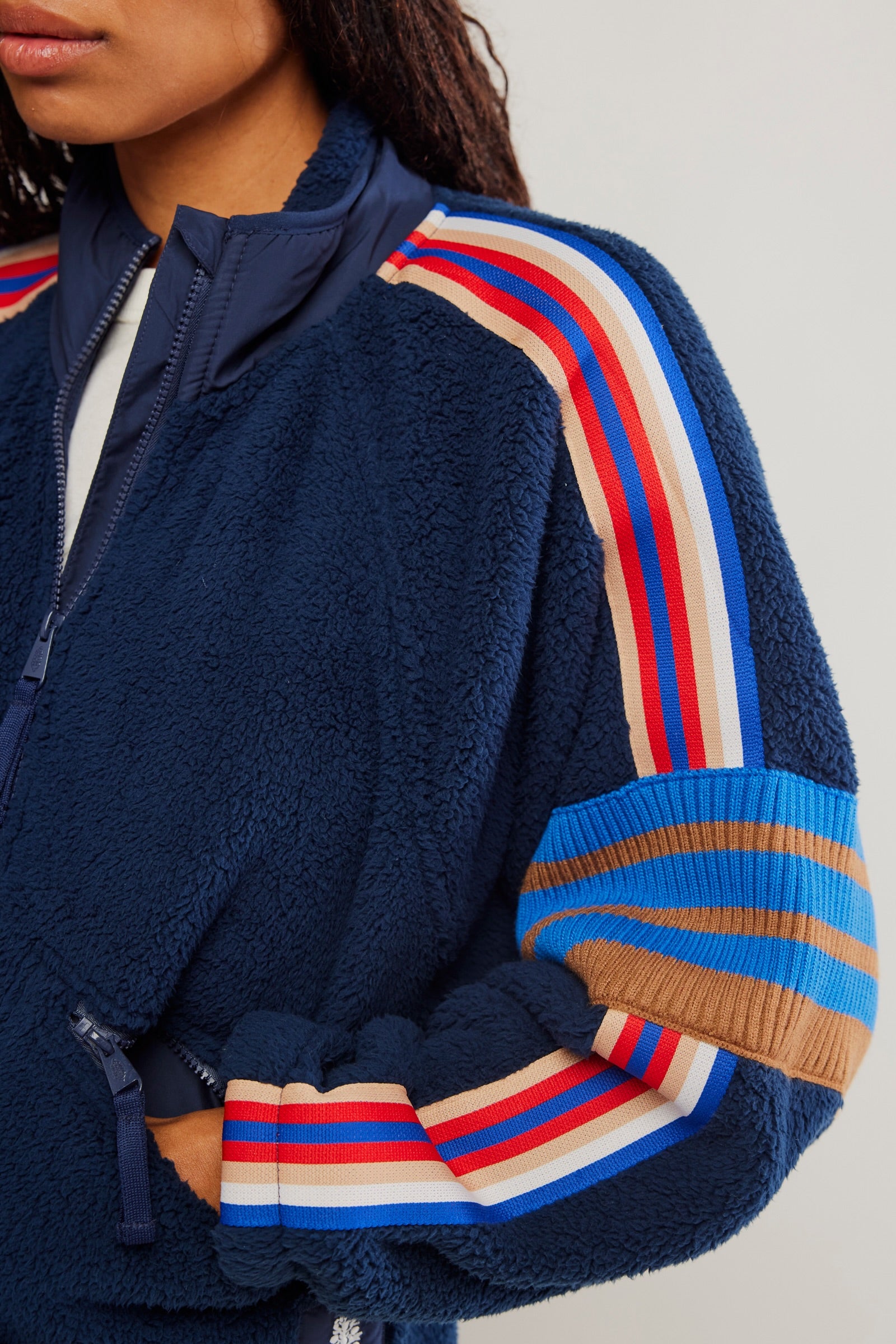 Free People Mountain High Logo Half Zip Fleece/Midnight Moon Combo