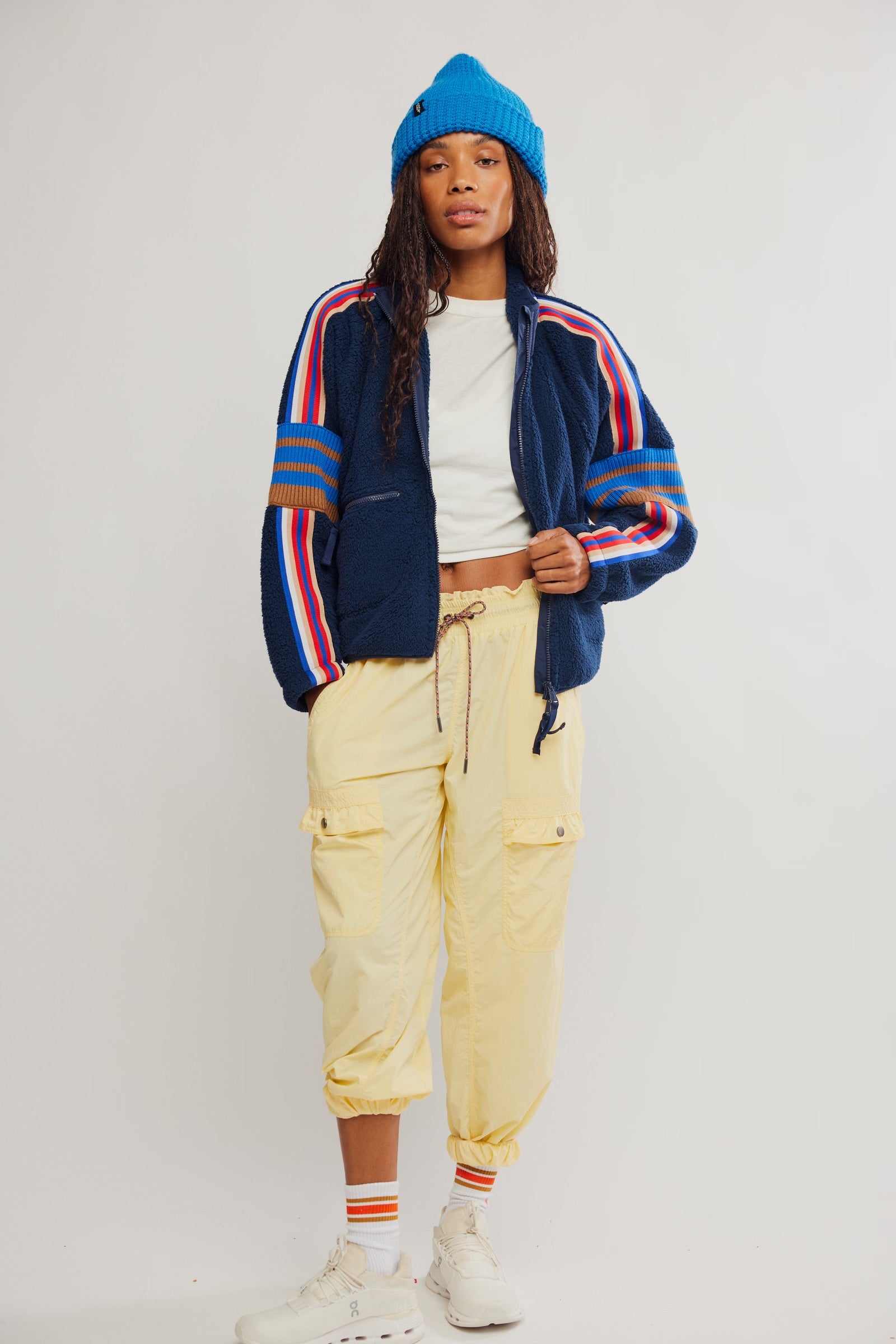 Free People Mountain High Logo Half Zip Fleece/Midnight Moon Combo