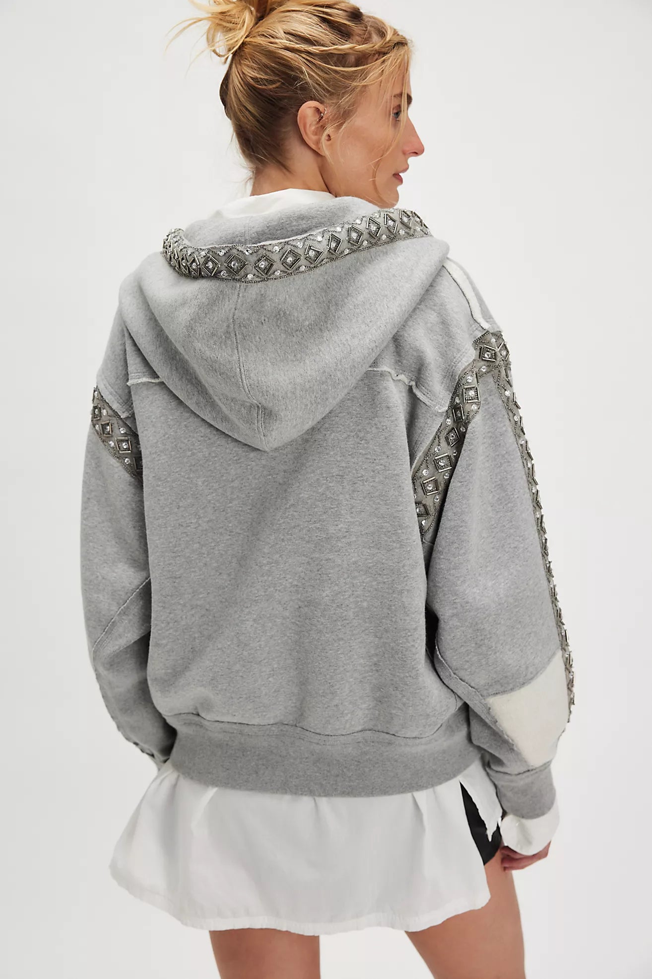 Free People We The Free Midnight Sparkle Hoodie/Heather Grey