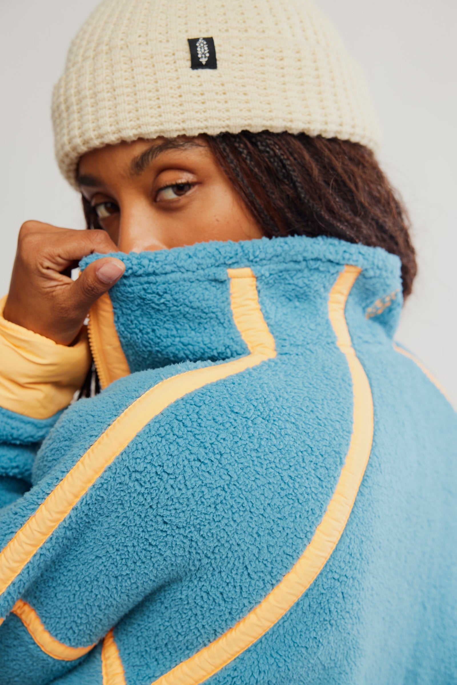 Free People Mountain High Half Zip Fleece/Celestial Blue