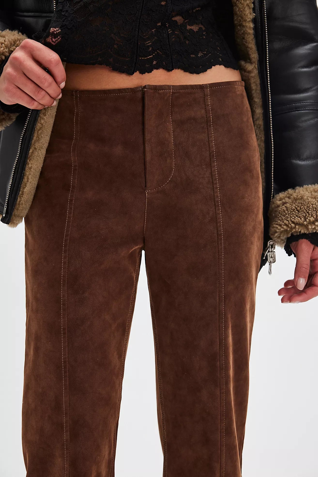 Free PeopleWe The Free Glow Up Vegan Suede Pants/ Shaved Chocolate