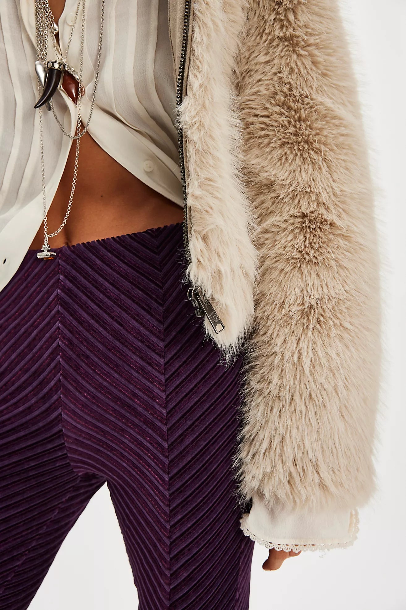 Free People Penny Pull-On Velvet Pants/Vintage Grape