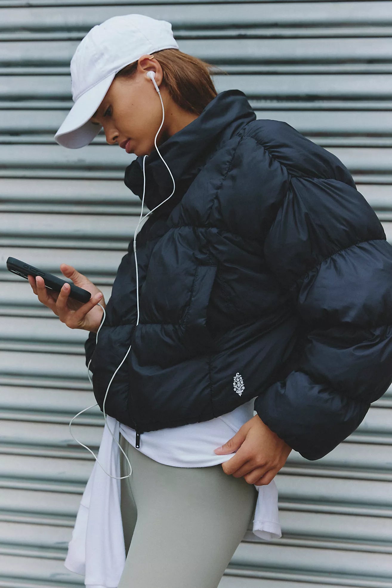 Free People In A Bubble Puffer Jacket/Black