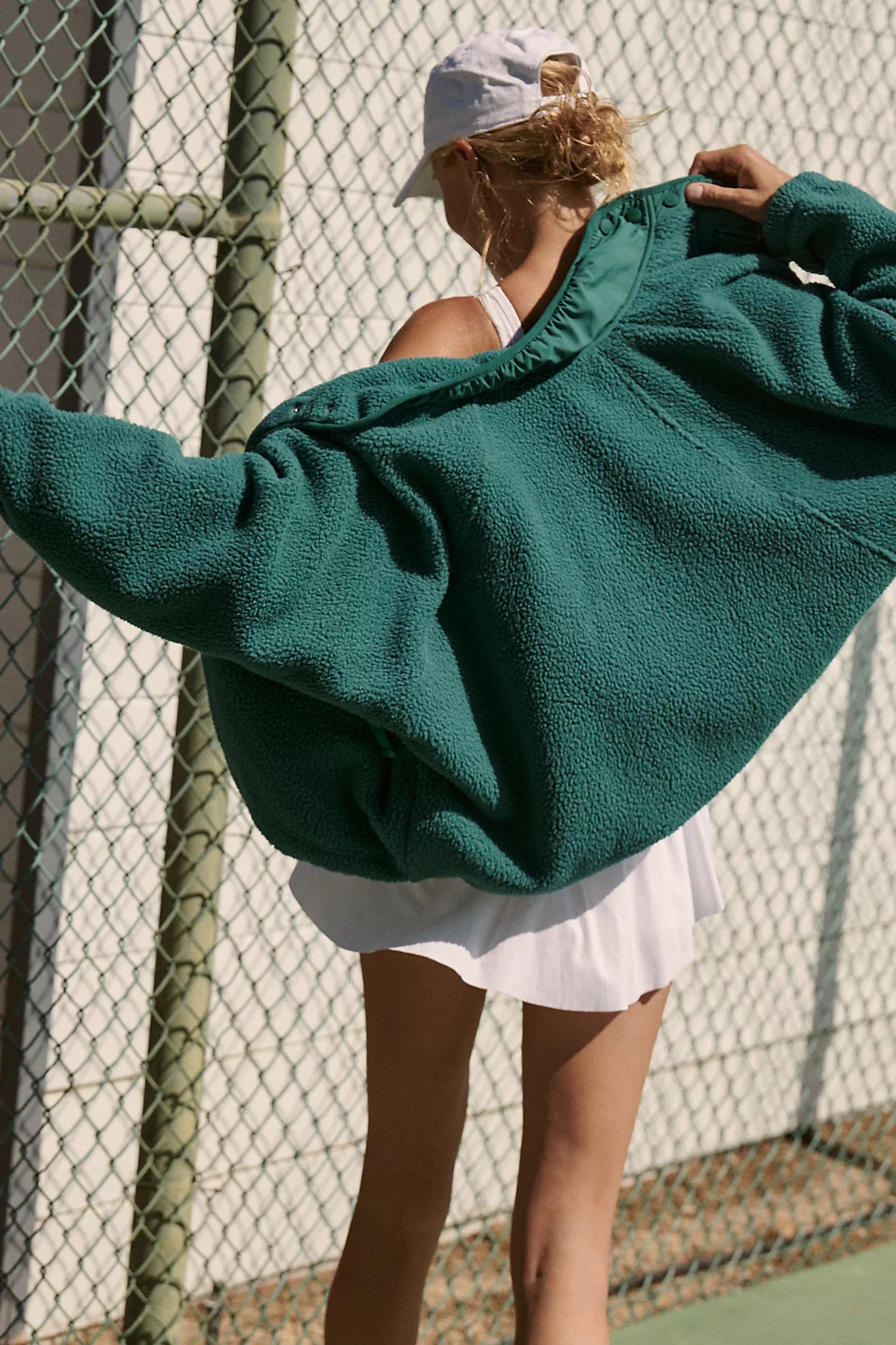 Free People Hit The Slopes Fleece Jacket/Bright Forest