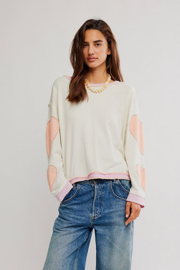 Free People We The Free You're A Star Tee/Mint Heart Combo
