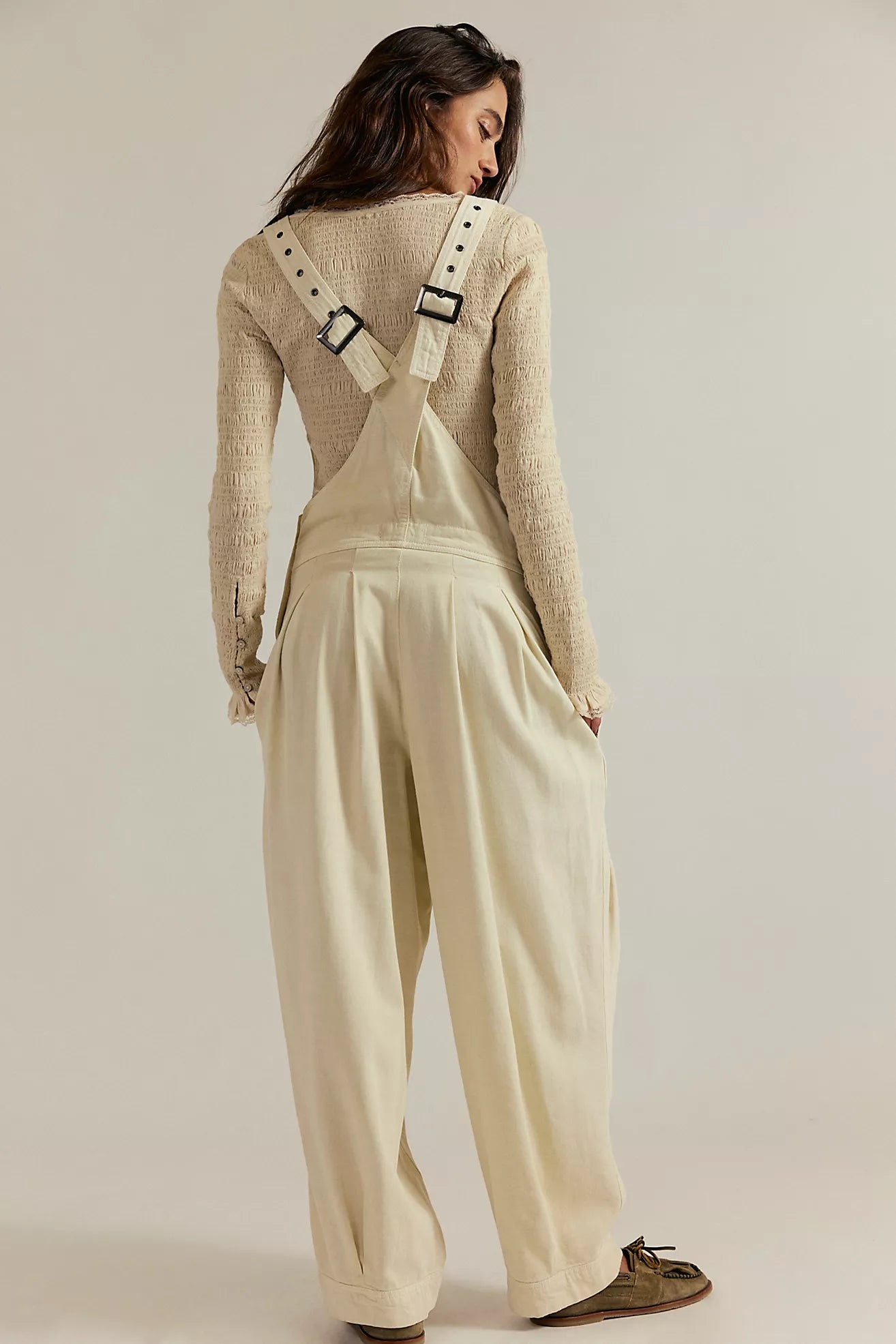 Free People Felix Tapered Overalls/Tofu