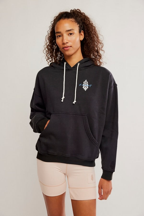Free People Final Call Logo Hoodie/Black combo