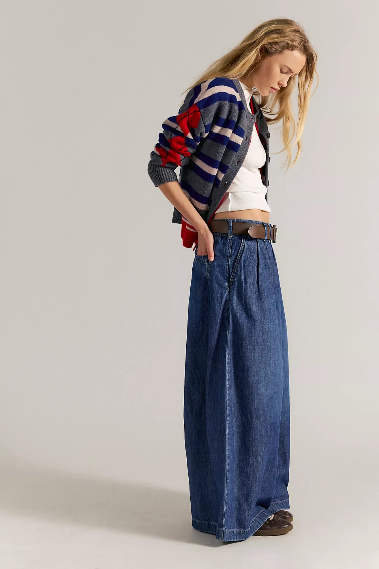 Free People We The Free Scout Wide-Leg Jeans/Deep indigo