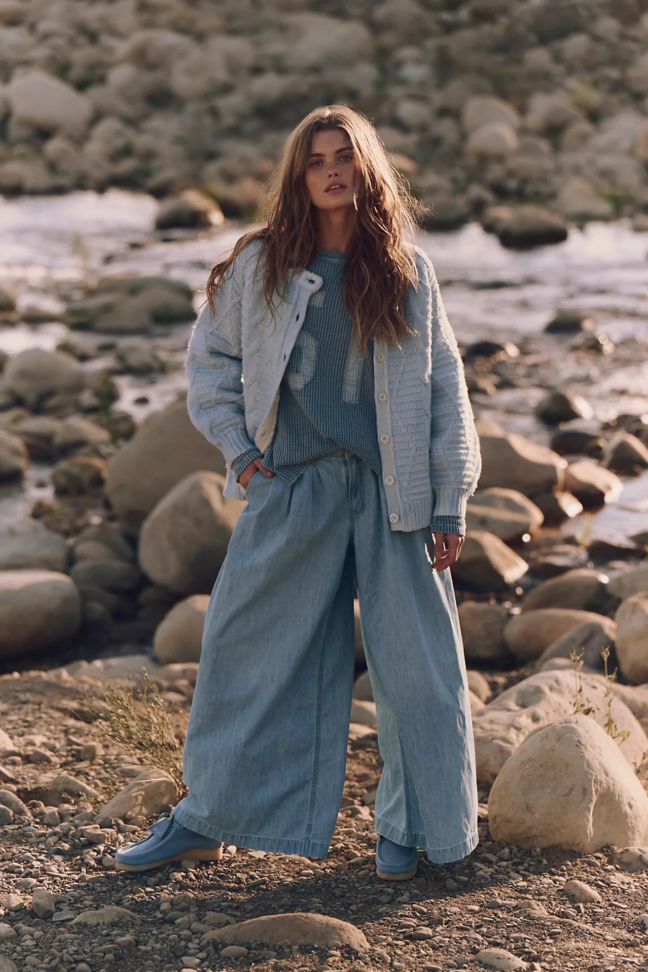 Free People We The Free Scout Wide-Leg Jeans/California Blue