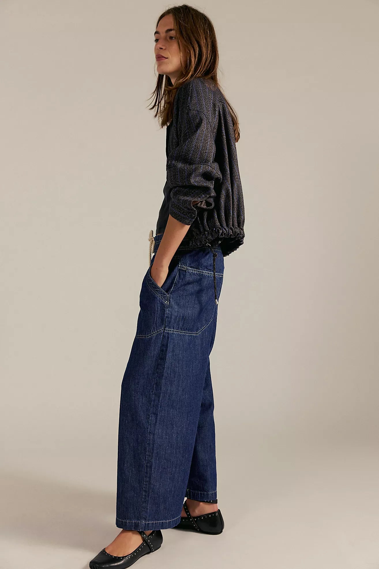 Free People We The Free Easy Peasy Pull-On Jeans/Navy